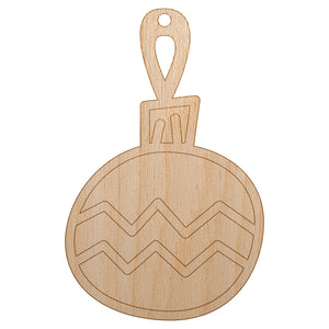 Christmas Xmas Ornament Zig Zag Doodle Unfinished Craft Wood Holiday Christmas Tree DIY Pre-Drilled Ornament