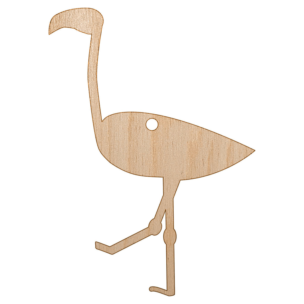 Flamingo Bird Solid Unfinished Craft Wood Holiday Christmas Tree DIY Pre-Drilled Ornament