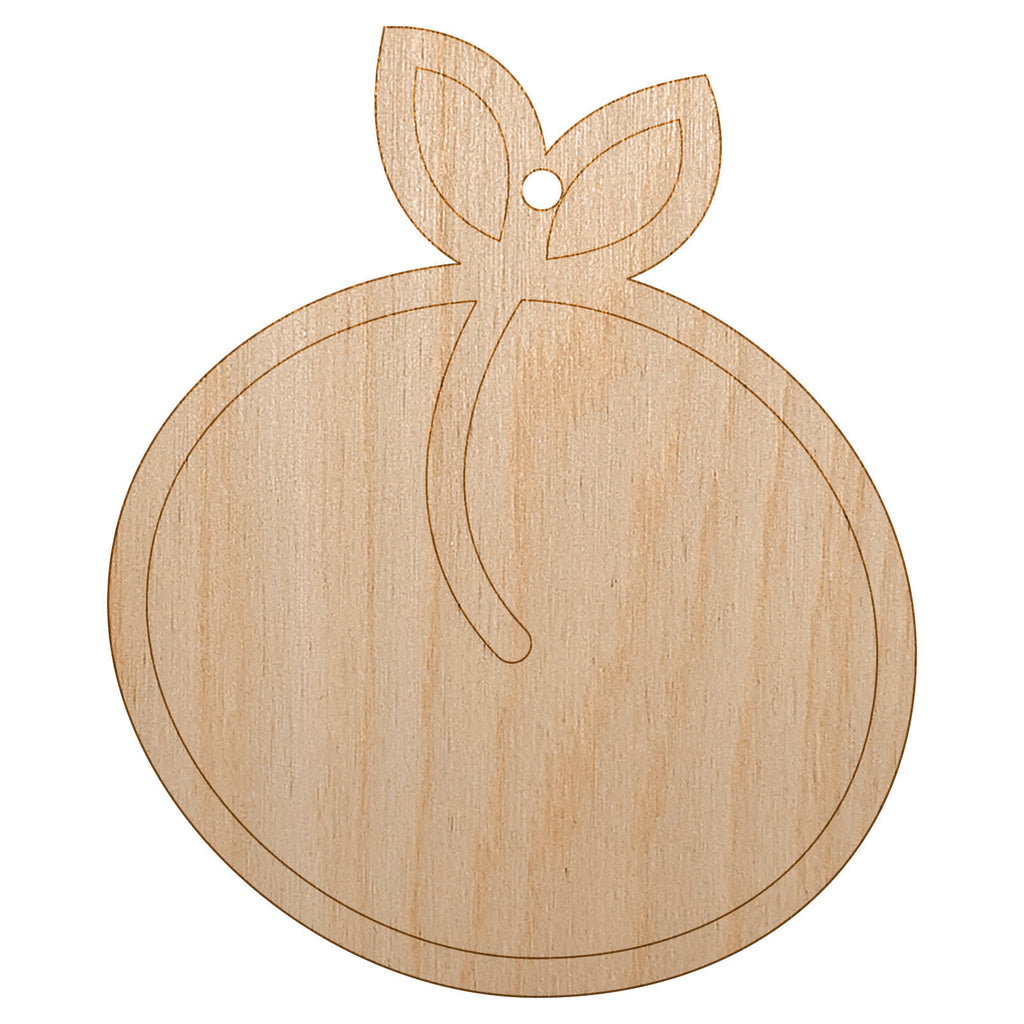 Peach Fruit Doodle Unfinished Craft Wood Holiday Christmas Tree DIY Pre-Drilled Ornament