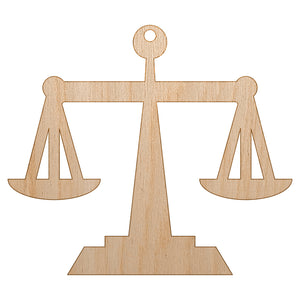 Scales of Justice Legal Lawyer Icon Unfinished Craft Wood Holiday Christmas Tree DIY Pre-Drilled Ornament