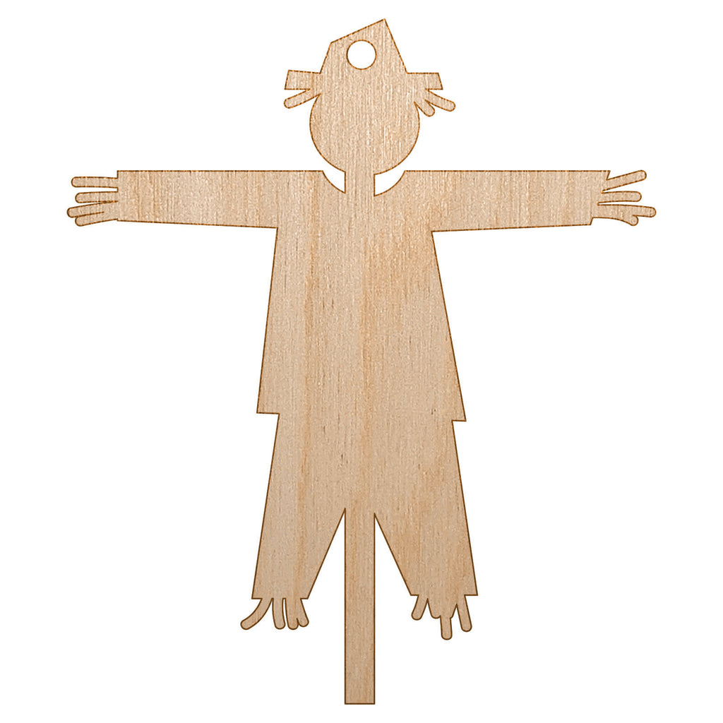 Scarecrow Solid Unfinished Craft Wood Holiday Christmas Tree DIY Pre-Drilled Ornament