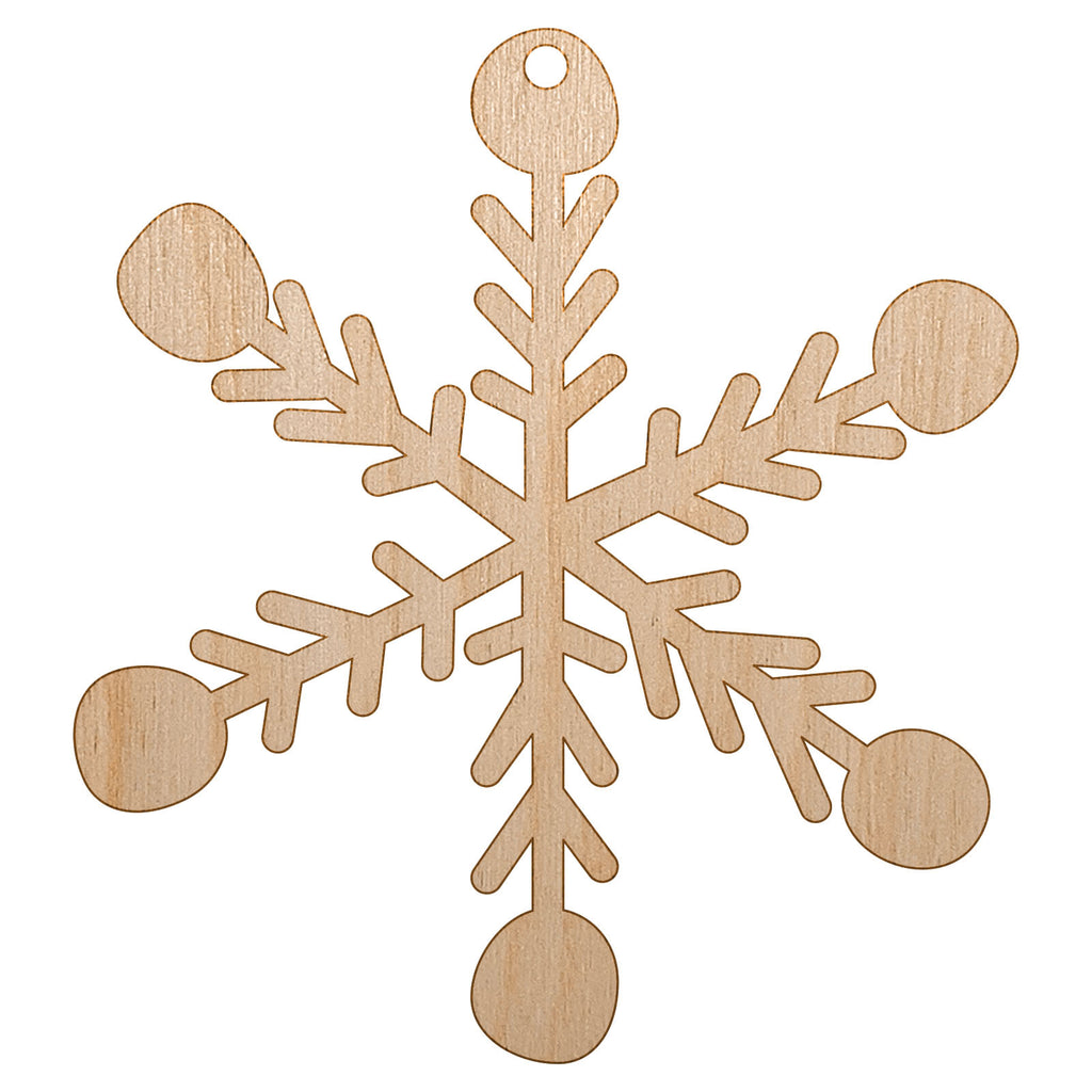 Snowflake Doodle Winter Unfinished Craft Wood Holiday Christmas Tree DIY Pre-Drilled Ornament