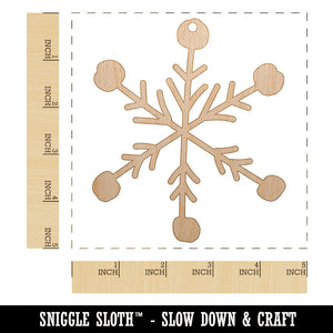 Snowflake Sketch Winter Unfinished Craft Wood Holiday Christmas Tree DIY Pre-Drilled Ornament