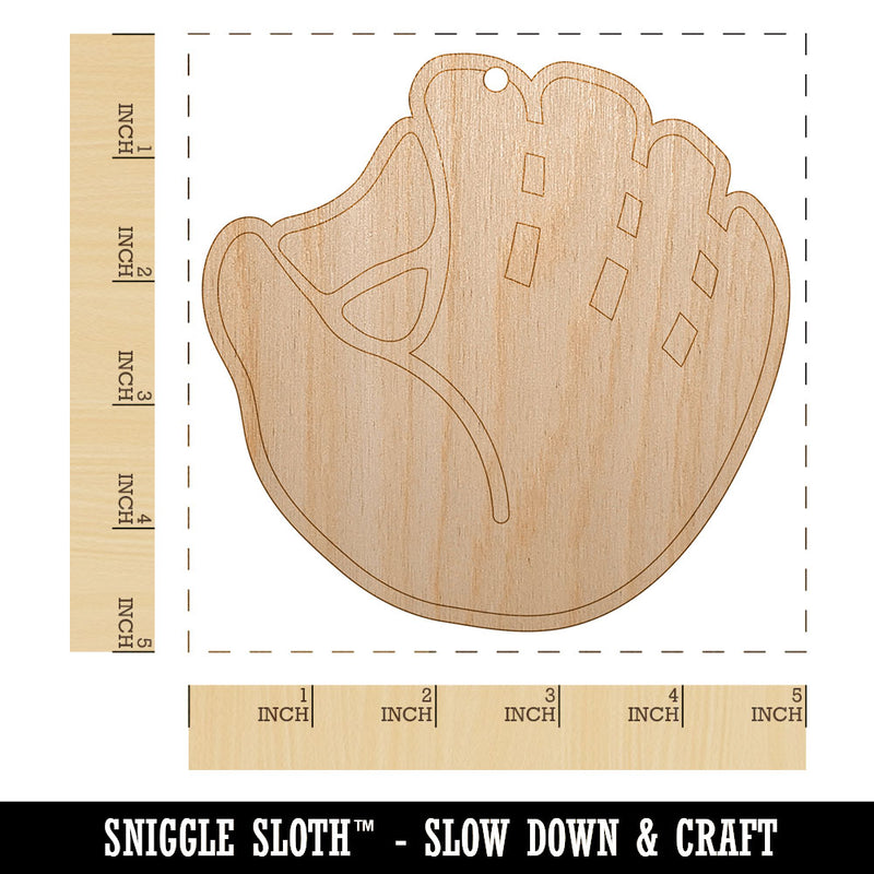 Baseball Glove Mitt Unfinished Craft Wood Holiday Christmas Tree DIY Pre-Drilled Ornament