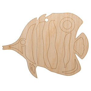 Butterfly Fish Unfinished Craft Wood Holiday Christmas Tree DIY Pre-Drilled Ornament