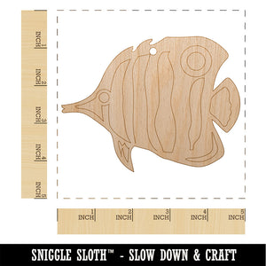 Butterfly Fish Unfinished Craft Wood Holiday Christmas Tree DIY Pre-Drilled Ornament