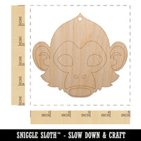 Capuchin Monkey Head Unfinished Craft Wood Holiday Christmas Tree DIY Pre-Drilled Ornament