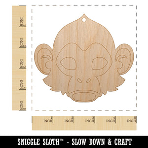 Capuchin Monkey Head Unfinished Craft Wood Holiday Christmas Tree DIY Pre-Drilled Ornament