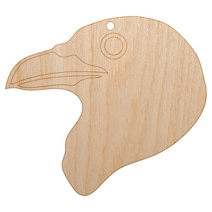 Clever Raven Head Unfinished Craft Wood Holiday Christmas Tree DIY Pre-Drilled Ornament