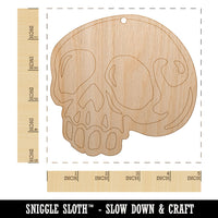 Creepy Skull Halloween Unfinished Craft Wood Holiday Christmas Tree DIY Pre-Drilled Ornament