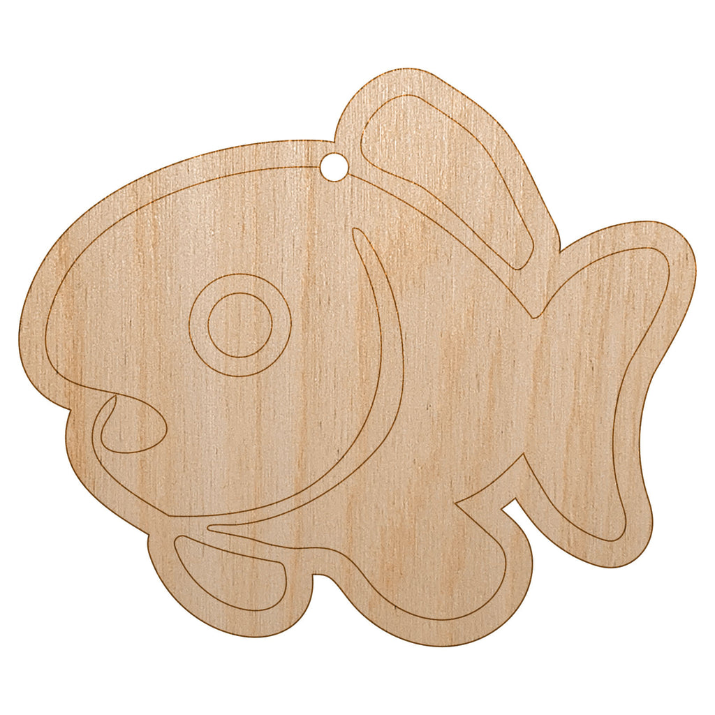 Cute Fish Unfinished Craft Wood Holiday Christmas Tree DIY Pre-Drilled Ornament