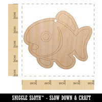 Cute Fish Unfinished Craft Wood Holiday Christmas Tree DIY Pre-Drilled Ornament