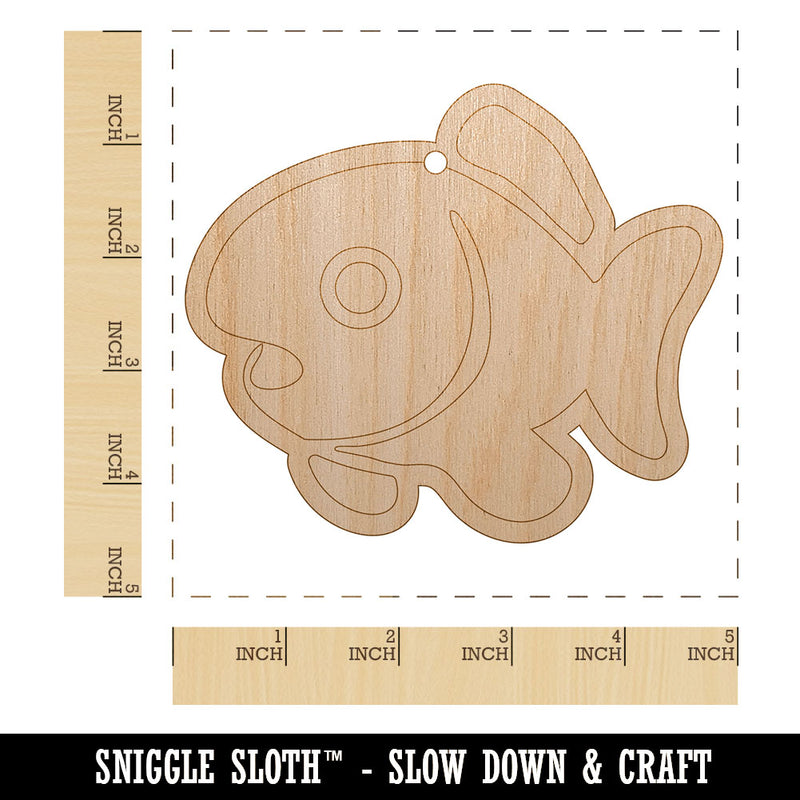 Cute Fish Unfinished Craft Wood Holiday Christmas Tree DIY Pre-Drilled Ornament