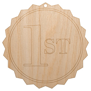 First 1st Place Circle Award Unfinished Craft Wood Holiday Christmas Tree DIY Pre-Drilled Ornament