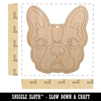 French Bulldog Face Unfinished Craft Wood Holiday Christmas Tree DIY Pre-Drilled Ornament