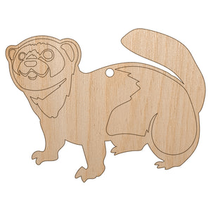 Friendly Ferret Unfinished Craft Wood Holiday Christmas Tree DIY Pre-Drilled Ornament