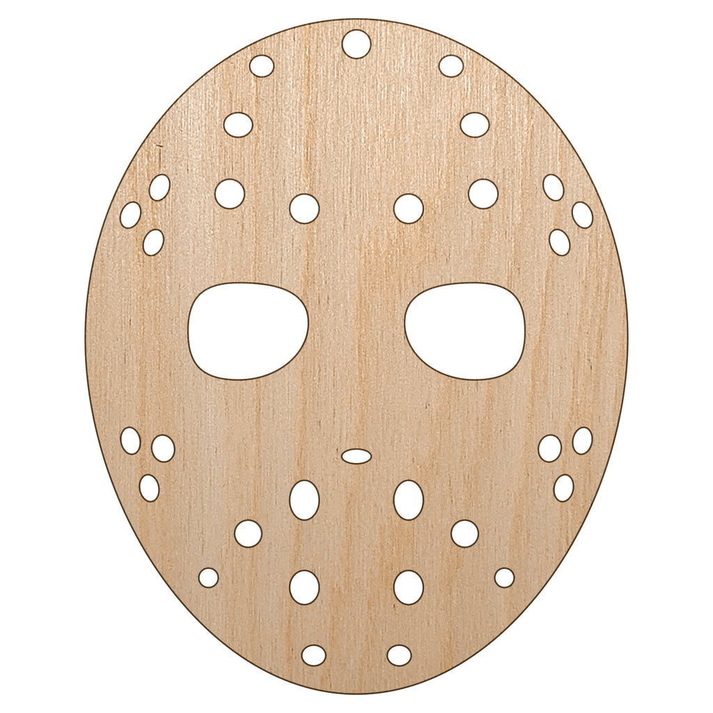 Hockey Mask Goalie Scary Halloween Unfinished Craft Wood Holiday Christmas Tree DIY Pre-Drilled Ornament