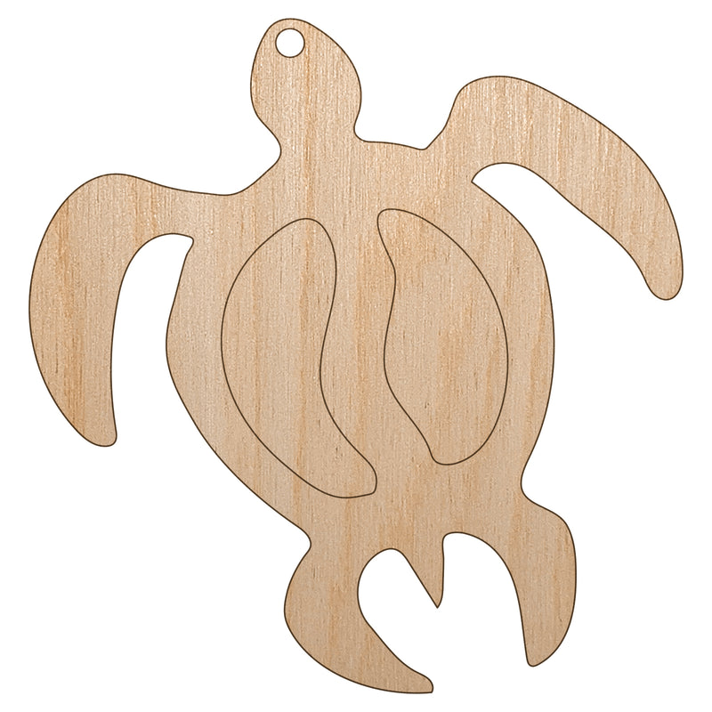 Honu Hawaiian Sea Turtle Unfinished Craft Wood Holiday Christmas Tree DIY Pre-Drilled Ornament