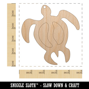 Honu Hawaiian Sea Turtle Unfinished Craft Wood Holiday Christmas Tree DIY Pre-Drilled Ornament