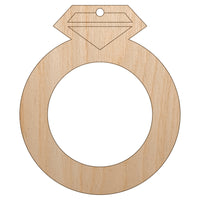 Jewelry Diamond Ring Unfinished Craft Wood Holiday Christmas Tree DIY Pre-Drilled Ornament