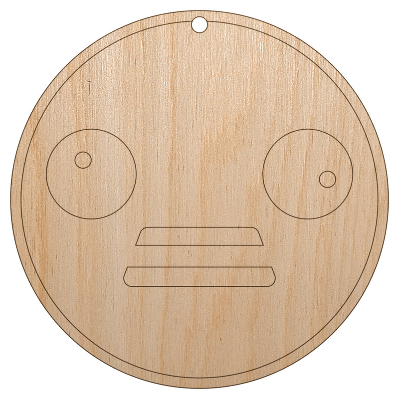 Kawaii Cute Derpy Crazy Face Unfinished Craft Wood Holiday Christmas Tree DIY Pre-Drilled Ornament