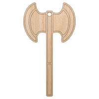 Medieval Battle Axe Unfinished Craft Wood Holiday Christmas Tree DIY Pre-Drilled Ornament