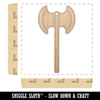 Medieval Battle Axe Unfinished Craft Wood Holiday Christmas Tree DIY Pre-Drilled Ornament