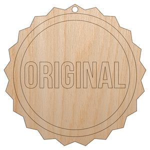 Original Circle Seal Unfinished Craft Wood Holiday Christmas Tree DIY Pre-Drilled Ornament