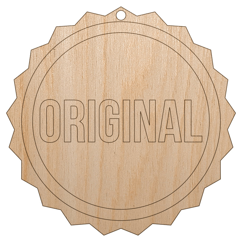 Original Circle Seal Unfinished Craft Wood Holiday Christmas Tree DIY Pre-Drilled Ornament