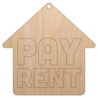 Pay Rent Planner Sticker Unfinished Craft Wood Holiday Christmas Tree DIY Pre-Drilled Ornament