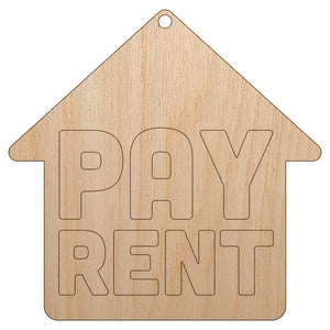 Pay Rent Planner Sticker Unfinished Craft Wood Holiday Christmas Tree DIY Pre-Drilled Ornament