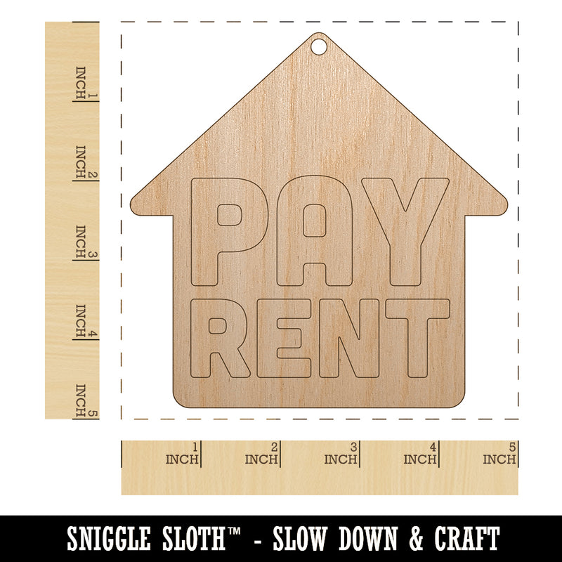 Pay Rent Planner Sticker Unfinished Craft Wood Holiday Christmas Tree DIY Pre-Drilled Ornament