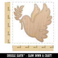 Peace Dove with Olive Branch Unfinished Craft Wood Holiday Christmas Tree DIY Pre-Drilled Ornament