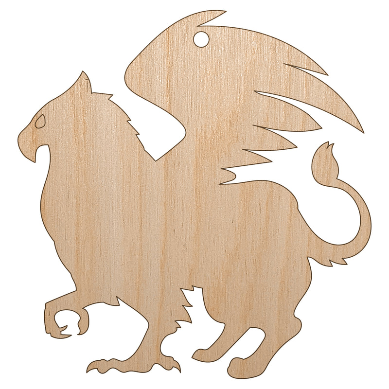 Regal Griffin Fantasy Silhouette Unfinished Craft Wood Holiday Christmas Tree DIY Pre-Drilled Ornament