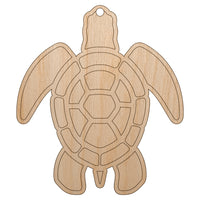 Sea Turtle Tribal Unfinished Craft Wood Holiday Christmas Tree DIY Pre-Drilled Ornament