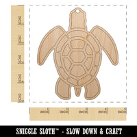 Sea Turtle Tribal Unfinished Craft Wood Holiday Christmas Tree DIY Pre-Drilled Ornament