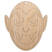 Spooky Vampire Head Halloween Unfinished Craft Wood Holiday Christmas Tree DIY Pre-Drilled Ornament