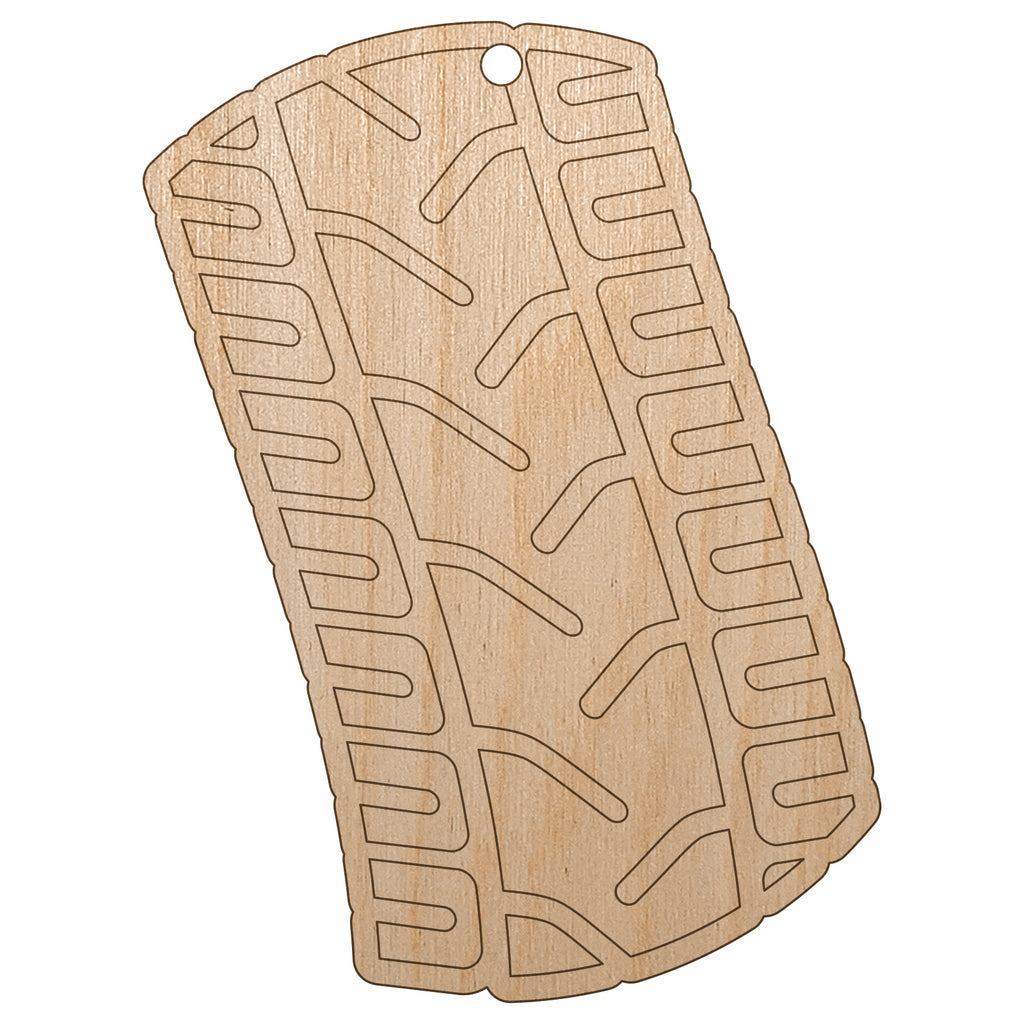 Tire Tread Track Unfinished Craft Wood Holiday Christmas Tree DIY Pre-Drilled Ornament