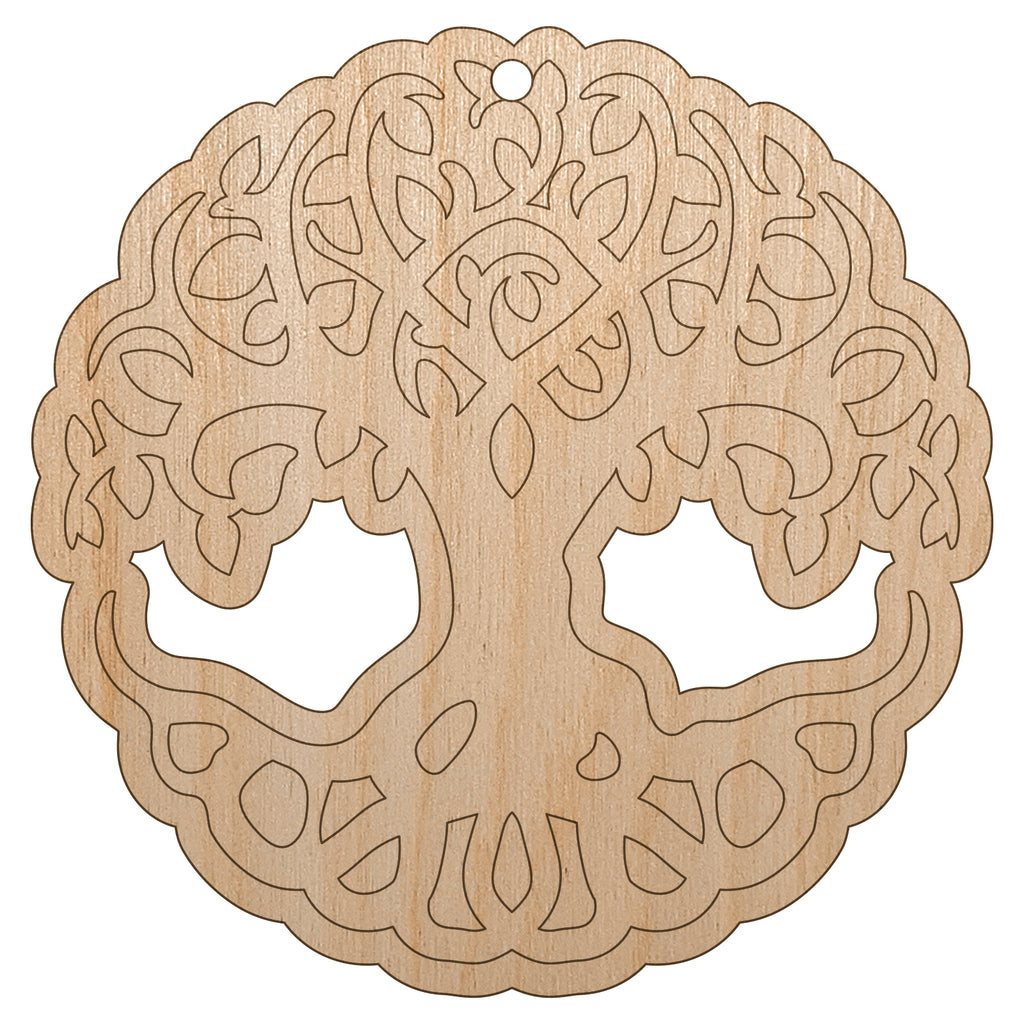 Tree of Life Unfinished Craft Wood Holiday Christmas Tree DIY Pre-Drilled Ornament