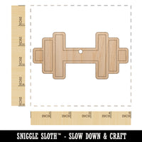 Weight Dumbbell Workout Icon Unfinished Craft Wood Holiday Christmas Tree DIY Pre-Drilled Ornament