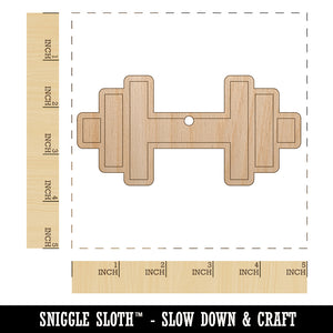 Weight Dumbbell Workout Icon Unfinished Craft Wood Holiday Christmas Tree DIY Pre-Drilled Ornament