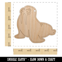 Wobbly Walrus Unfinished Craft Wood Holiday Christmas Tree DIY Pre-Drilled Ornament