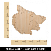 Wolf Head Side Profile Unfinished Craft Wood Holiday Christmas Tree DIY Pre-Drilled Ornament