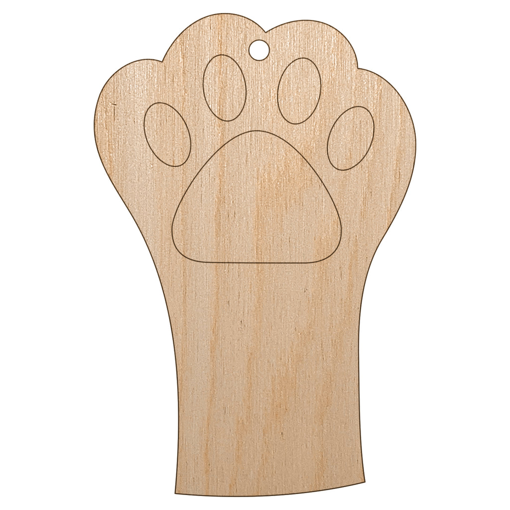 Cute Cat Paw Unfinished Craft Wood Holiday Christmas Tree DIY Pre-Drilled Ornament