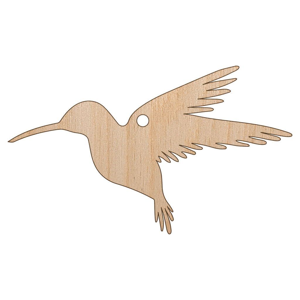 Hummingbird Silhouette Unfinished Craft Wood Holiday Christmas Tree DIY Pre-Drilled Ornament