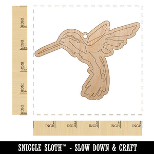 Hummingbird Sketch Unfinished Craft Wood Holiday Christmas Tree DIY Pre-Drilled Ornament