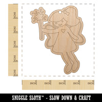 Sweet Fairy with Wand Unfinished Craft Wood Holiday Christmas Tree DIY Pre-Drilled Ornament