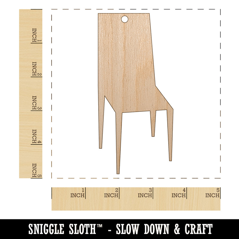 Chair Silhouette Solid Unfinished Craft Wood Holiday Christmas Tree DIY Pre-Drilled Ornament