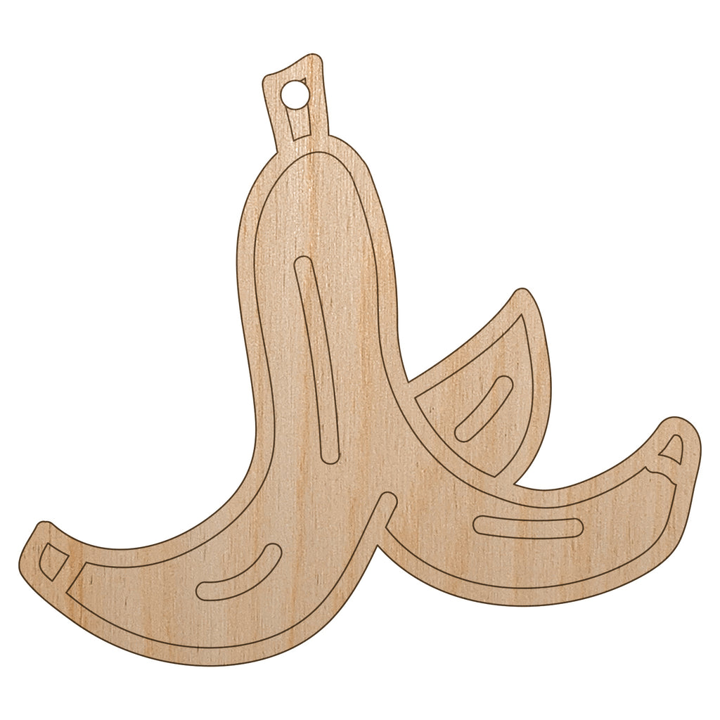 Slippery Banana Peel Unfinished Craft Wood Holiday Christmas Tree DIY Pre-Drilled Ornament