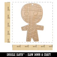 Wary Mummy Doodle Halloween  Unfinished Craft Wood Holiday Christmas Tree DIY Pre-Drilled Ornament